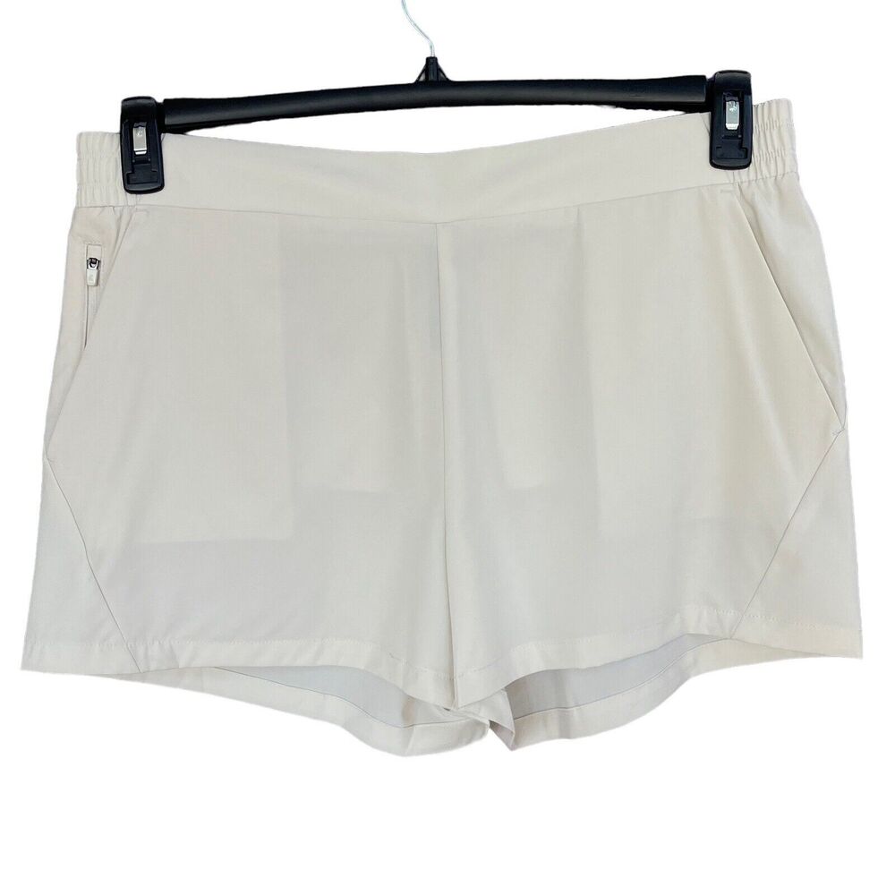Kyodan X-Large Activewear Shorts Flat Front Pockets Moisture Wicking Beige Bone